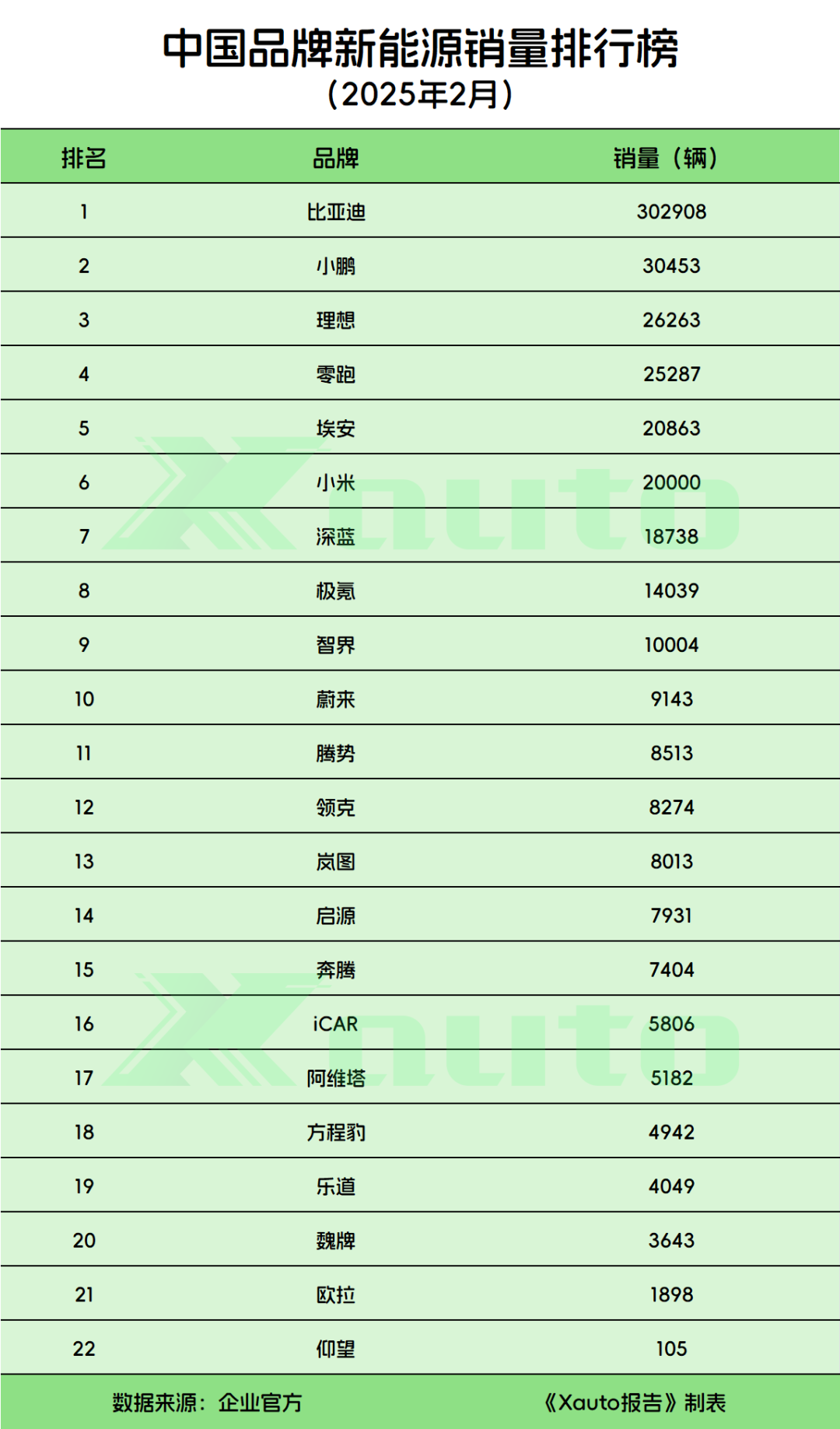 New Energy Sales Ranking